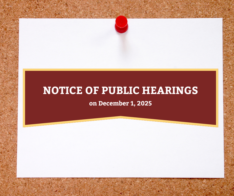 Notice of Public Hearings