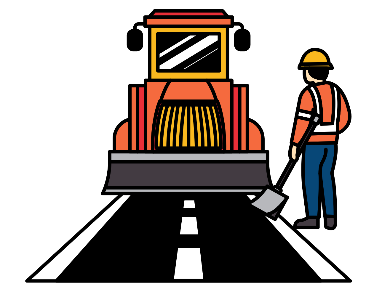Graphic of road crew at work